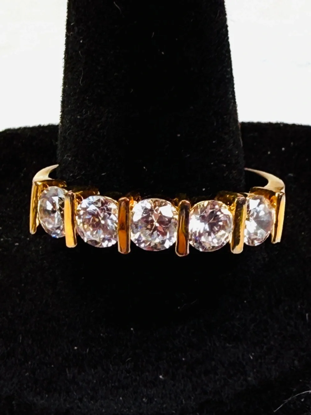 Goldtone, bling size 11 1/4 band costume ring